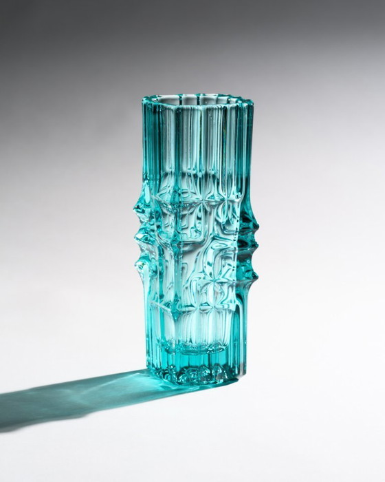Image 1 of Brutalist Czech Glass Vase Model 617/250 Vladislav Urban Sklo Union (Rosice) 68'