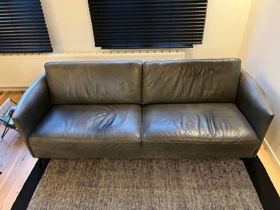 Image 1 of Vilmers: sofá de cuero (4 plazas) y reposapiés