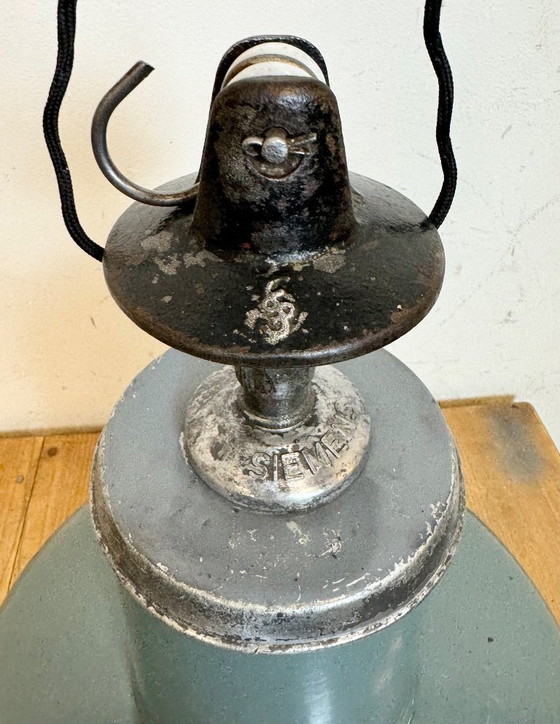Image 1 of Industrial Grey Enamel Pendant Lamp from Siemens, 1930s