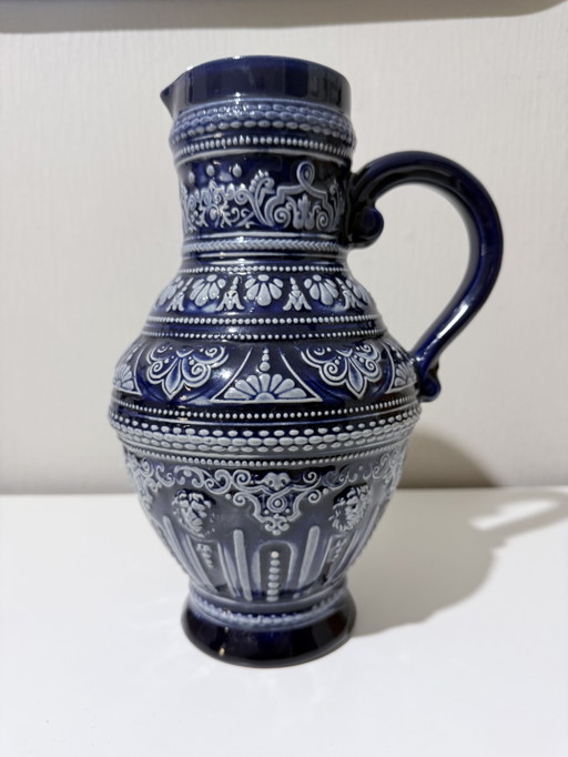 Pichet en céramique – Bleu et blanc – decoratieve objecten, Ceramic