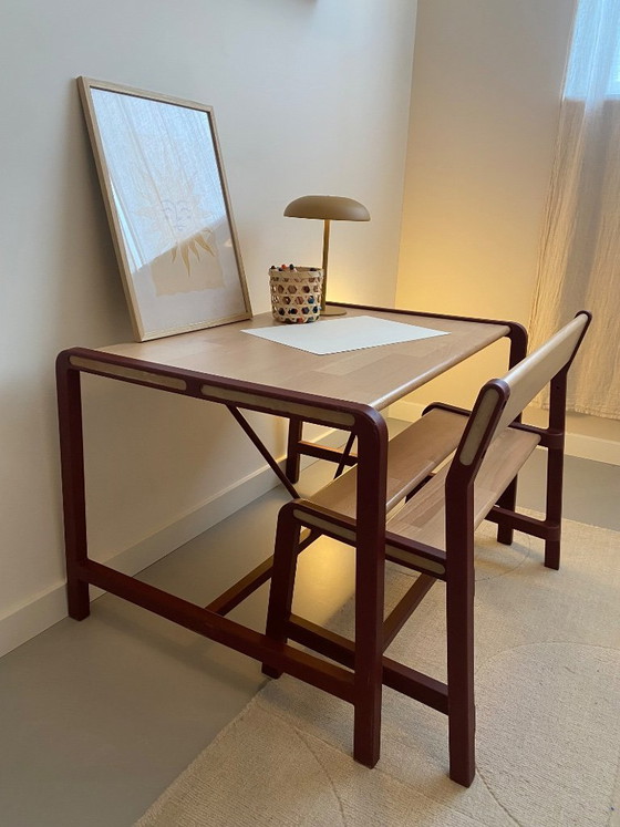Image 1 of Vintage kindertafel+bankje IKEA YPPERLIG - HAY Limited Edition 
