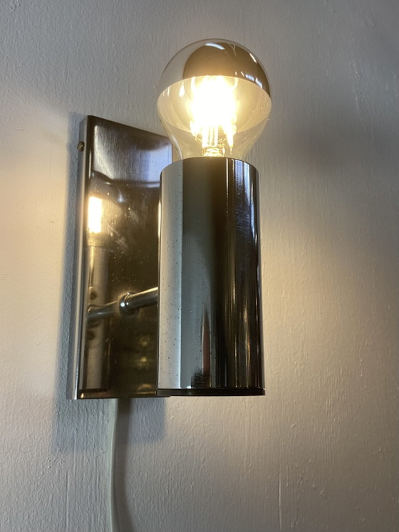 Image 1 of Vintage minimalist chrome wall lamp