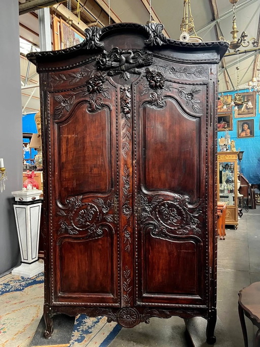 Antico armadio nuziale normanno. In rovere intagliato. – kledingkasten, Wood (photo 2 of 10)