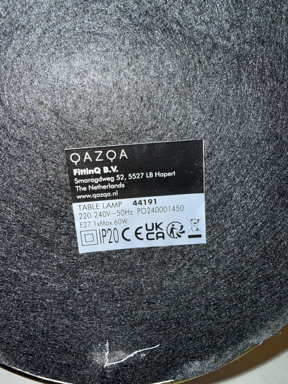 Image 1 of Groene bankierslamp van QAZQA met messing voet