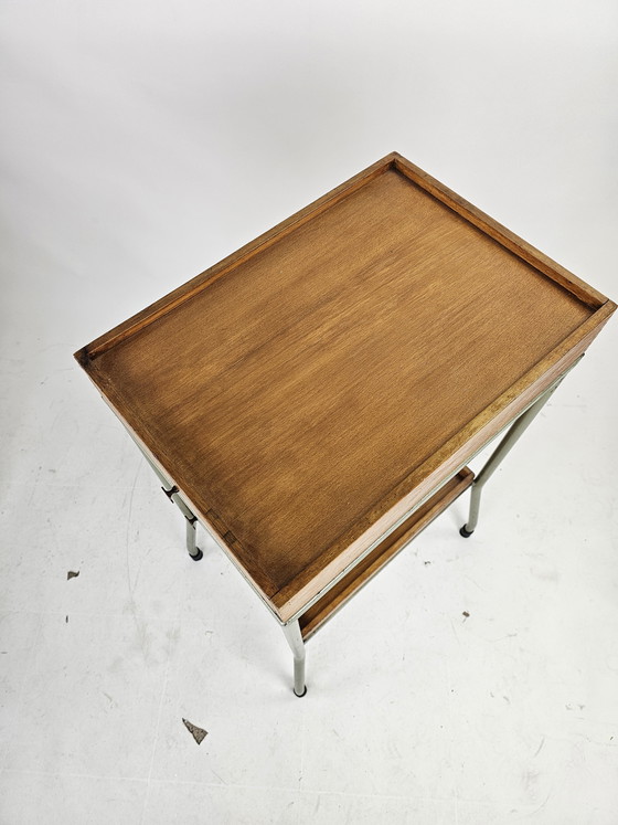 Image 1 of Industrial Metal and Wood Nightstands, Italy Bologna 1960s