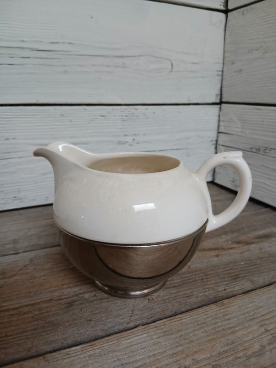 Benraad Teapot, Cream Jug and Sugar Bowl, 1950s. – Tableware, Ceramic, Metal (photo 14 of 16)