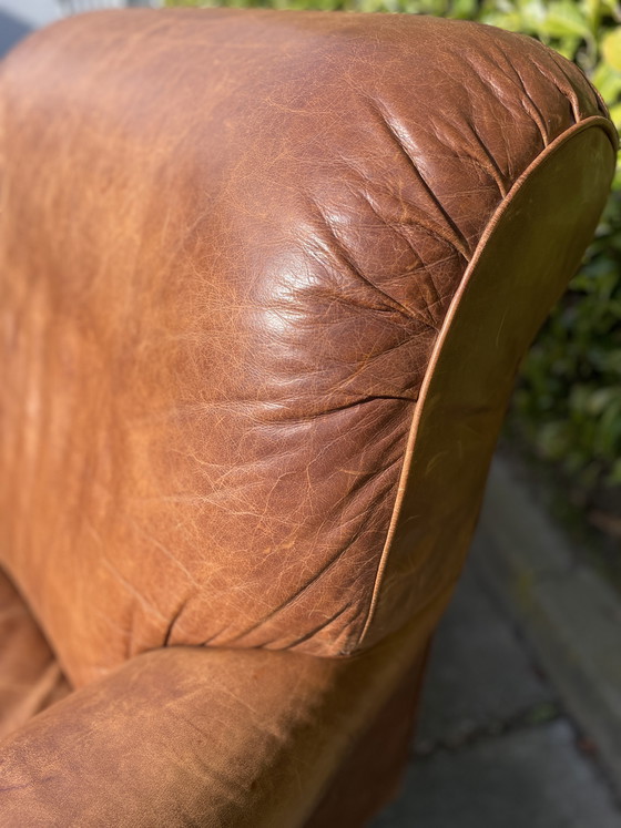 Image 1 of Fauteuil club vintage en cuir - Design italien