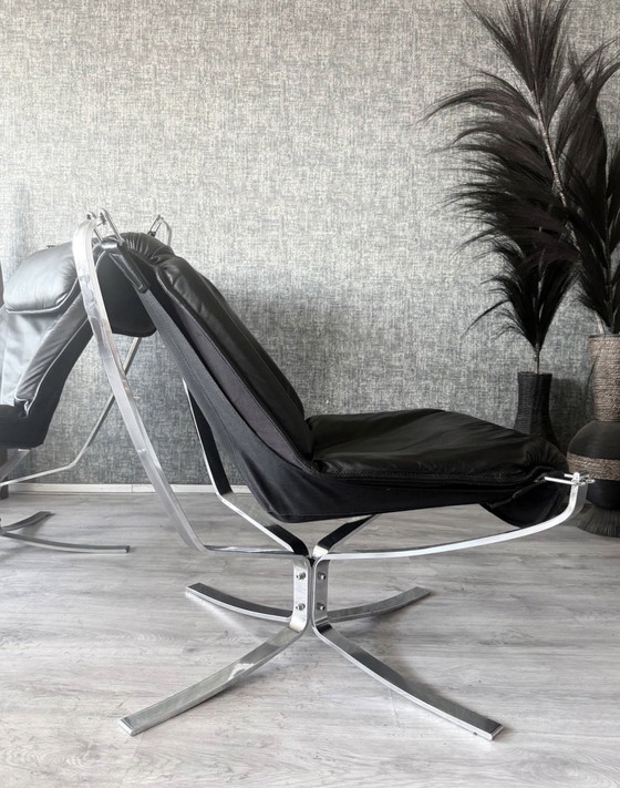 Image 1 of Vintage Falcon loungestoel – Sigurd Resell – Chroom