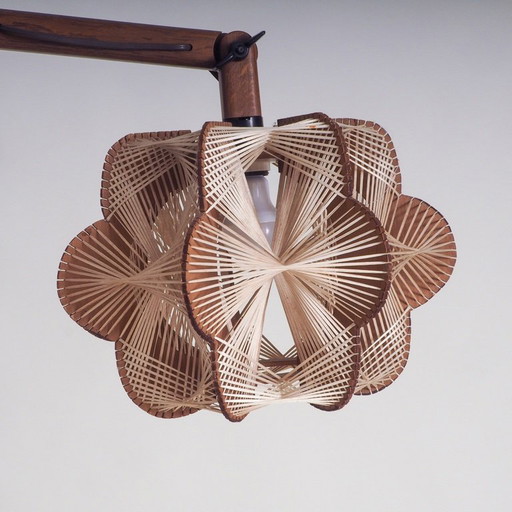 Vintage Danish floorlamp with woven shade