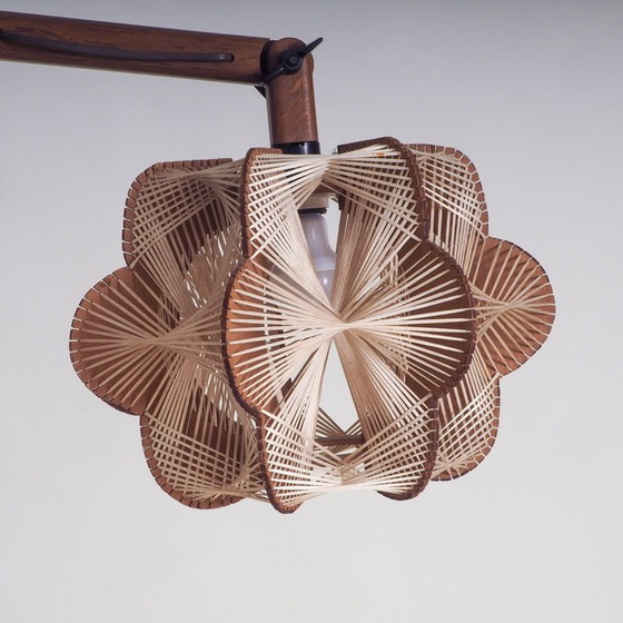 Image 1 of Lampadaire vintage danois avec abat-jour tissé