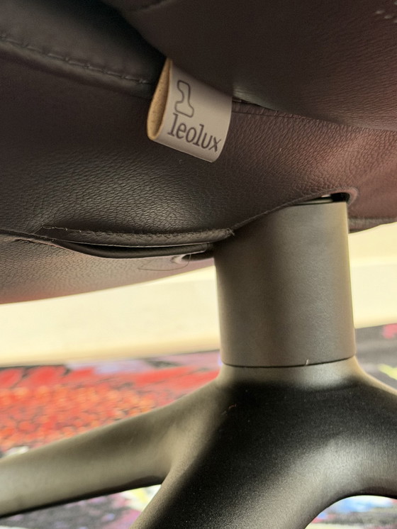 Image 1 of Sillón giratorio Leolux Hilco piel Ceras negra