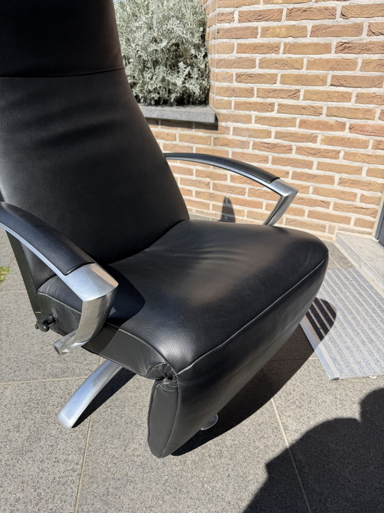 Image 1 of Sillón de relajación Jori Brainbuilder, cuero negro, Medi, Mono-Move. ¡Como nuevo!