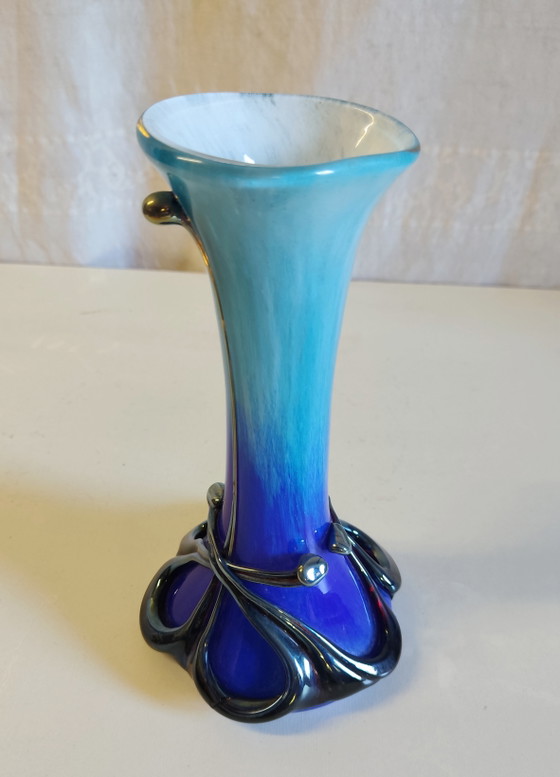 Art Nouveau style vase in Biot glass by J.M. Operto - 1980s/90s (photo 9 of 10)