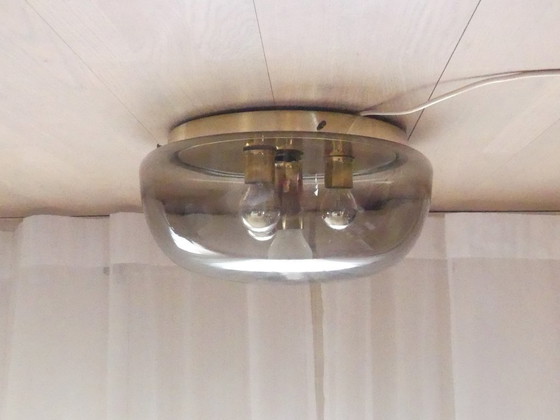 Kaiser Ceiling Light Plafonier Sconce Smoked Glass Brass – Kaiser Leuchten (photo 11 of 18)