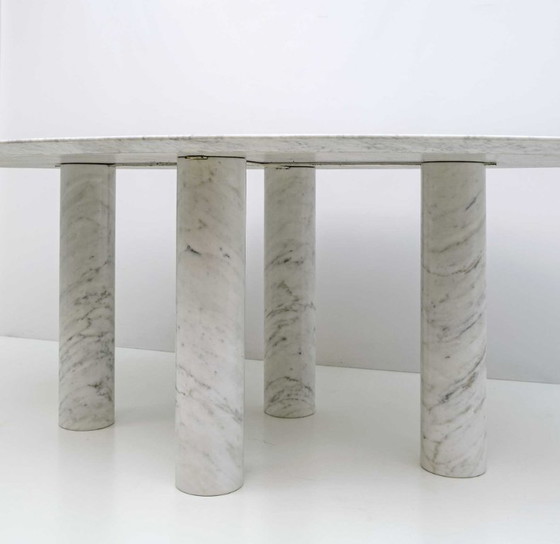 Mario Bellini Italian Carrara Marble Oval Dining Table for Cassina, 70s (photo 6 of 8)