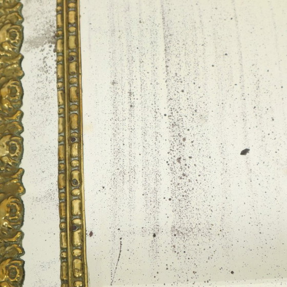 Image 1 of Miroir à coussin ancien Miroir Repousse France