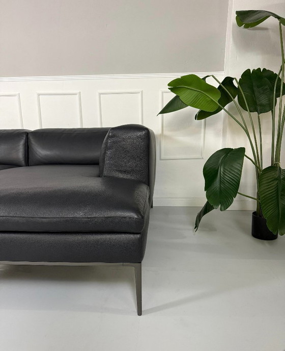 Image 1 of B&B Italia Michel Divano di marca in pelle nera Classico