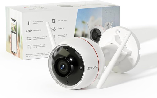 EZVIZ C3W Pro 4MP Caméra Surveillance WiFi Extérieur avec 30m Vision Nocturne en Couleur, Alarme Sirène, Détection de Forme Huma