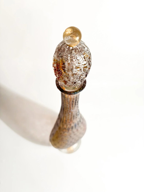 Bottiglia in vetro di Murano multicolore anni '80 con foglia d'argento – Oggetti decorativi (photo 10 of 12)