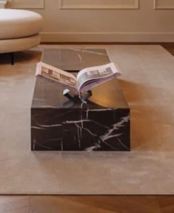 Image 1 of Set of 2 x Audo Copenhagen Plinth Low coffee table marble