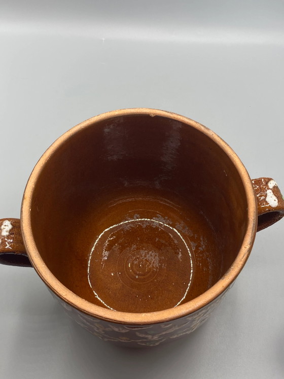 Maceta grande de cerámica con dos asas de Digoin – decoración esmaltada – Loza, Ceramic, Modern (photo 4 of 8)