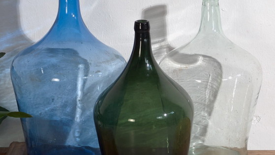 Damigiane in vetro antiche (c.1920). Set di 3 pezzi #4 – Bicchieri e caraffe, Glass (photo 3 of 10)