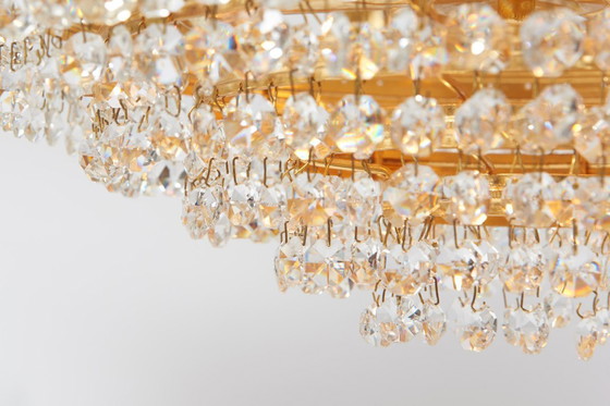 Image 1 of Grande lampadario Hollywood Regency in ottone e vetro di Palwa