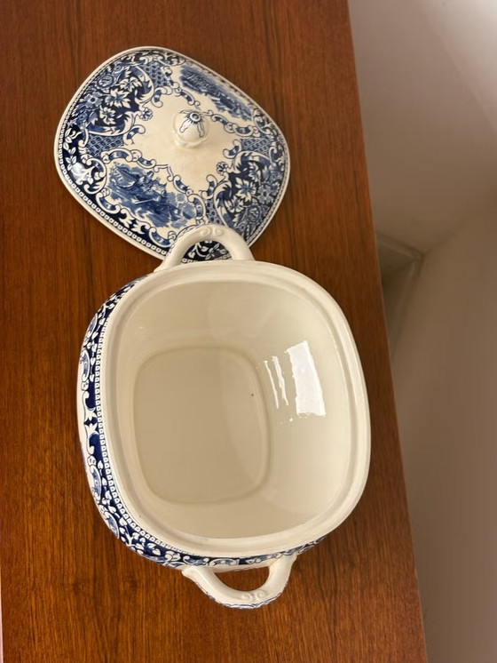 Royal Sphinx Petrus Regout Maastricht Old England plat couvert, Vaisselle, Blanc, Vintage (photo 9 sur 11)