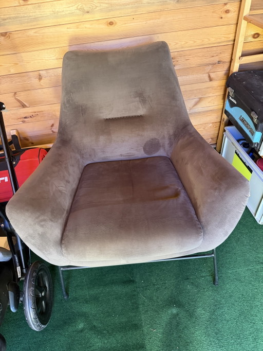 2 Designer-Sessel aus Samt von Goossens