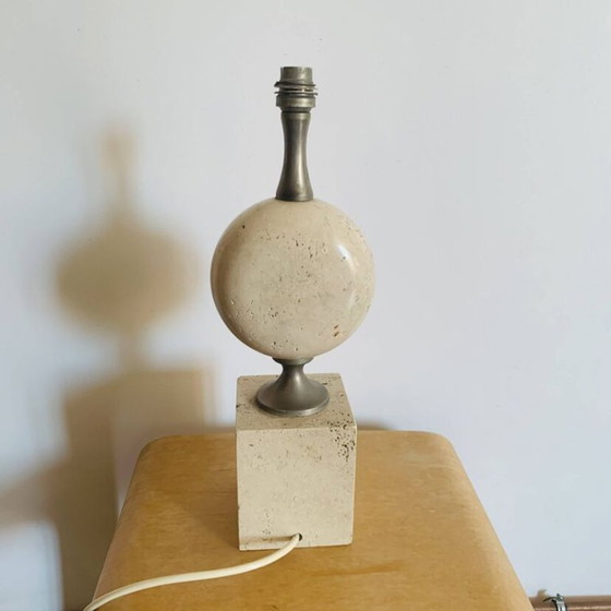 Philippe Barbier Travertin-Lampenfuß – 1970er Jahre – Tischlampen, Stone (photo 7 of 12)