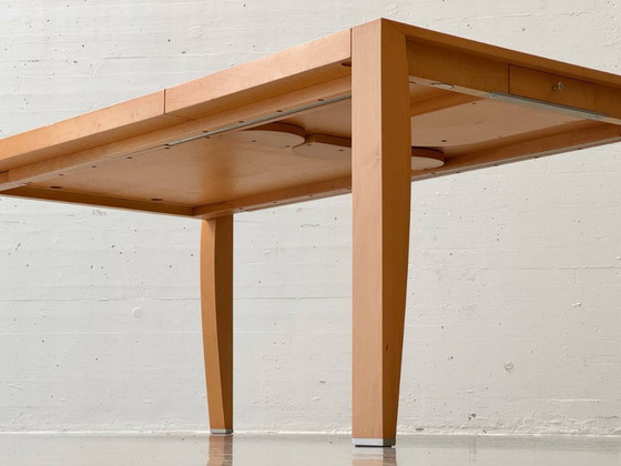 Image 1 of Extendable designer dining table by Chi Wing Lo for Giorgetti, Italy, 1990s
