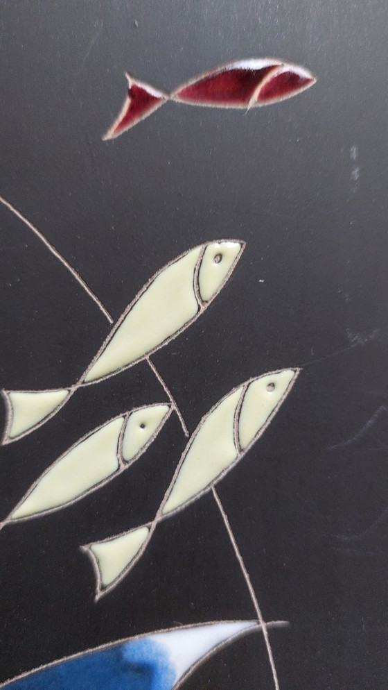 Image 1 of Wall tile with fish motif