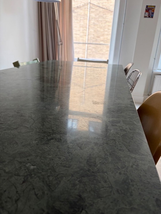 Aime Té Design Dining table – Green Marble – 200 X 90 Cm €950 – rvs (photo 5 of 7)