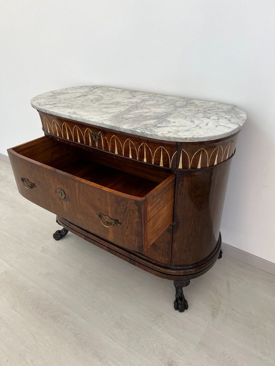 Image 1 of Cassettone - Noce - Comò con specchiera