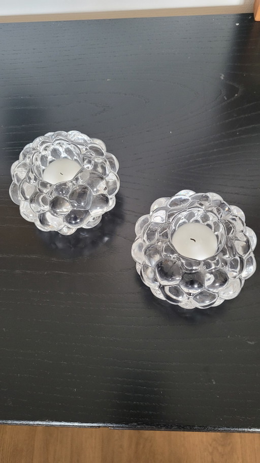 Orrefors Teelichthalter „Himbeere“ – 2er-Set