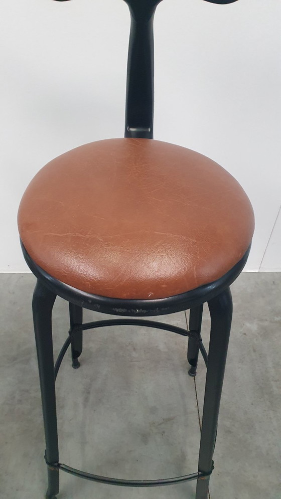 Image 1 of 3x Chaise Nicolle Sgabello da bar in metallo dal design industriale francese