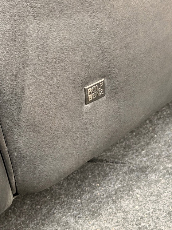 Image 1 of Rolf Benz bank en 2 fauteuils zwart leer