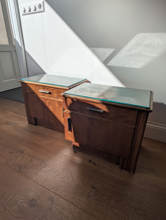 Image 1 of Art Deco nachtkastjes 2x vintage nachtkastje