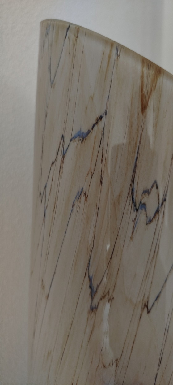 Image 1 of Monumental Makora Krosno Floor Vase – 100cm – 'Tiger Swirl' & Cobalt