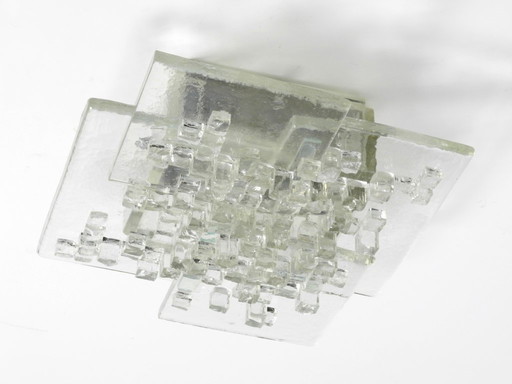 Preciosa lámpara de pared de cristal de Murano de Albano Poli para Poliarte, Italia, años 70.