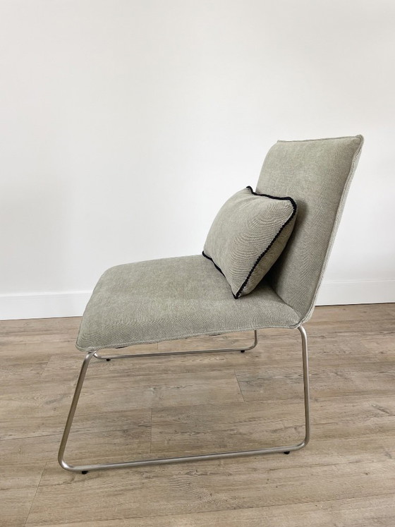 Image 1 of Sillón retapizado | chenilla verde | incluye cojín