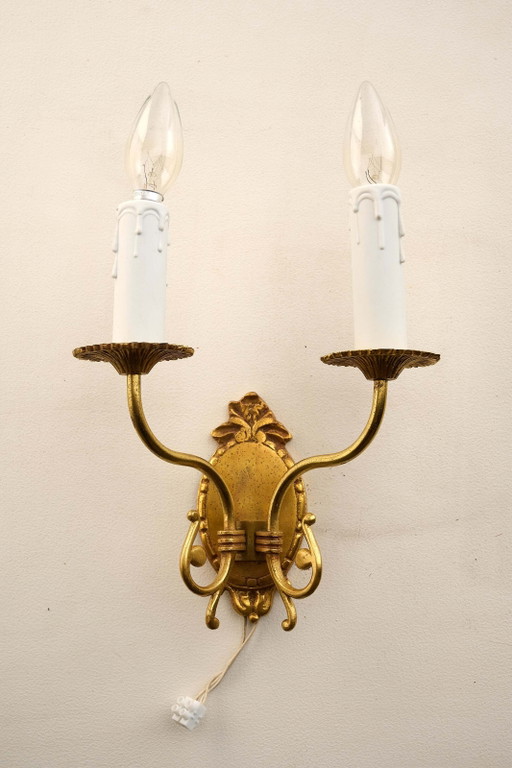 Appliques murales en laiton de style baroque flamand classique