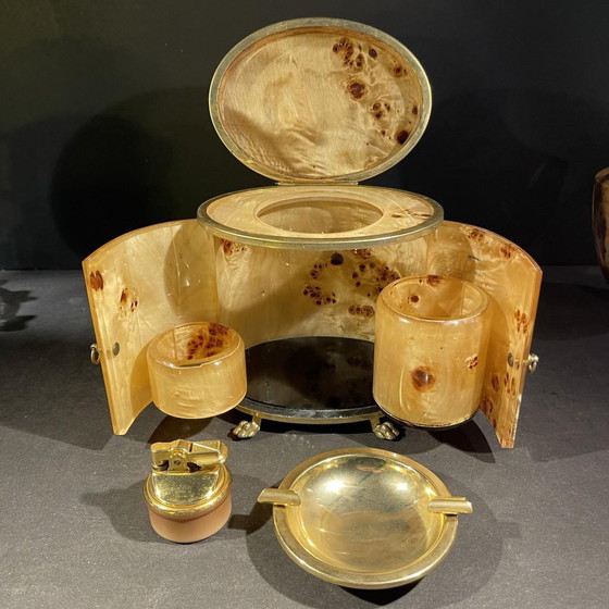 Set da fumo italiano in radica di noce, anni '70 – Oggetti decorativi, Brass, Hollywood Regency (photo 15 of 15)