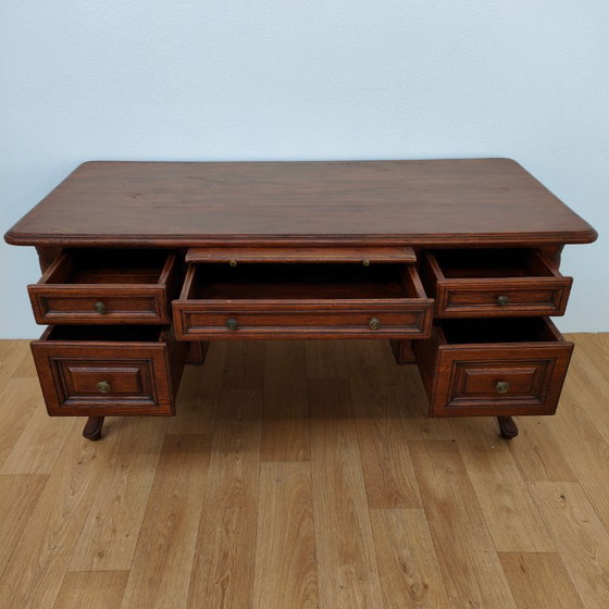 Bureau de banquier ancien en chêne, bureau en bois, bureau – Bureaux, Wood (photo 3 of 17)