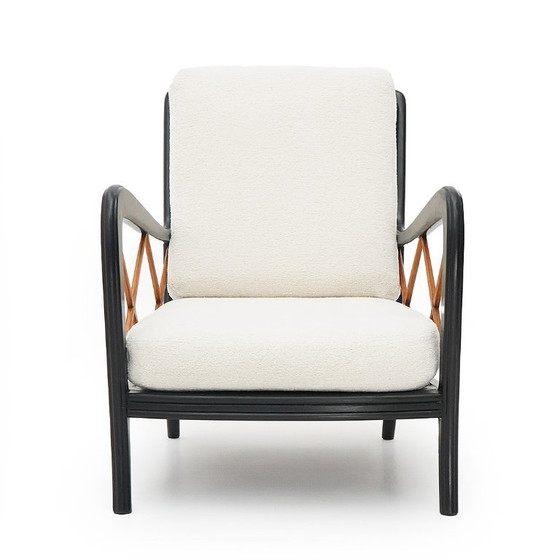 Image 1 of Coppia di poltrone con struttura in legno, anni '40