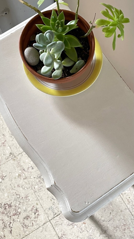 Image 1 of Vintage Wood and White Bedside Table