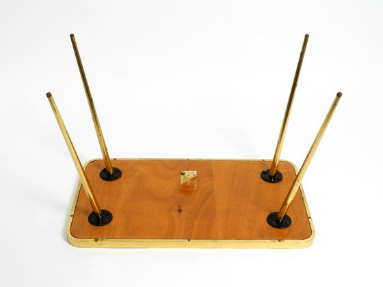 Image 1 of Beautiful Mid-Century Modern Brass Side Table With Mosaic Surface by Münchener Zierspiegel