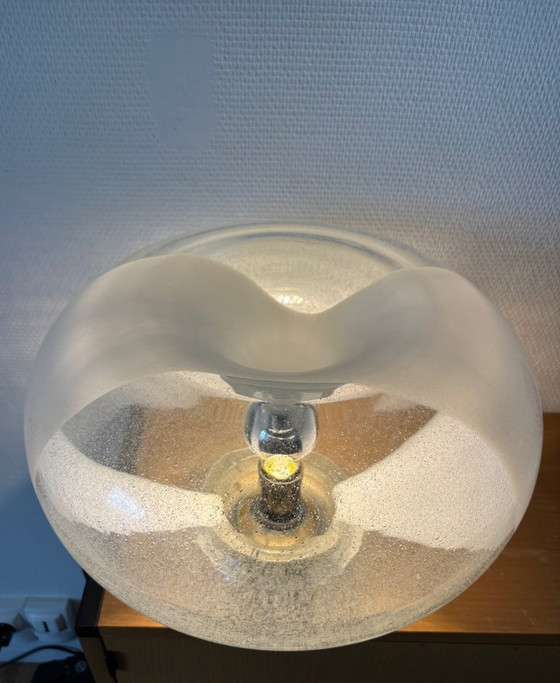 Image 1 of Mazzega Murano Lampe Pulginiso Glas und Edelstahl 1971