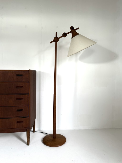 Vintage teakhouten vloerlamp, Dyrlund ‘80