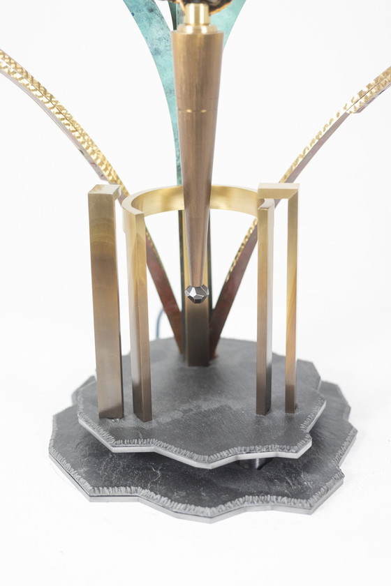Image 1 of Lampe-Sculpture With Agates - Work by Artisan d'Art